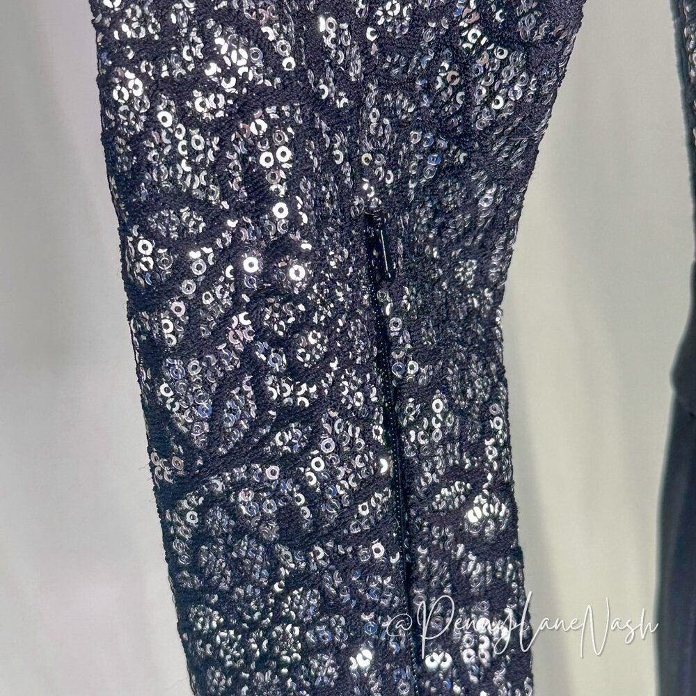Michael Kors Metallic Sequined Lace Tuxedo Jumpsuit - Picture 10 of 13